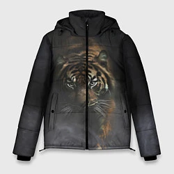 Куртка зимняя мужская Тигр в тумане, цвет: 3D-красный