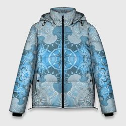 Куртка зимняя мужская Коллекция Фрактальная мозаика Голубой 292-6-n, цвет: 3D-черный