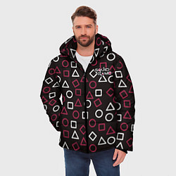 Куртка зимняя мужская Игра в кальмарa, цвет: 3D-красный — фото 2