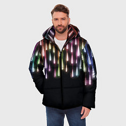 Куртка зимняя мужская Праздничные Огни, цвет: 3D-светло-серый — фото 2