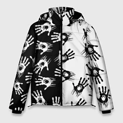 Куртка зимняя мужская Death Stranding паттерн логотипов, цвет: 3D-черный