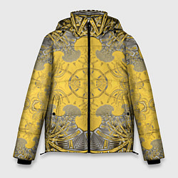 Куртка зимняя мужская Коллекция Фрактальная мозаика Желтый на черном 573, цвет: 3D-черный