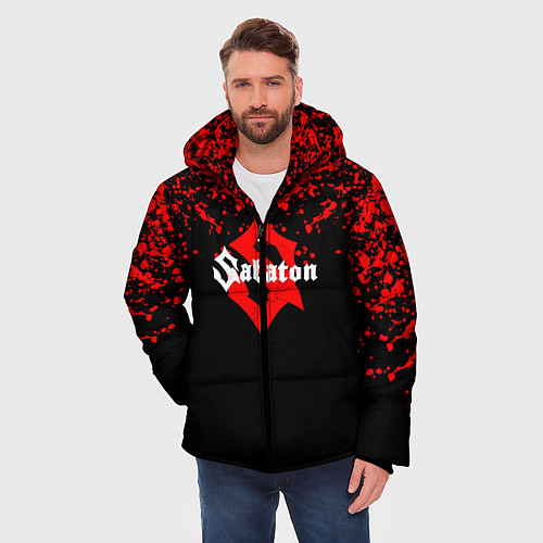Мужская зимняя куртка Sabaton красные брызги / 3D-Красный – фото 3