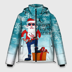 Куртка зимняя мужская Hipster Santa 2022, цвет: 3D-черный
