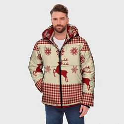 Куртка зимняя мужская Семейный Новый Год, цвет: 3D-красный — фото 2