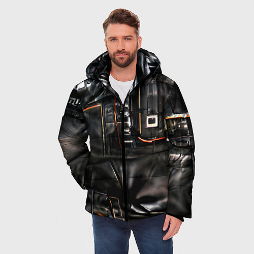 Мужская зимняя куртка Стиль терминатора / 3D-Светло-серый – фото 3