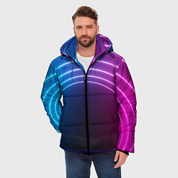 Куртка зимняя мужская Арка неонового света full version, цвет: 3D-черный — фото 2