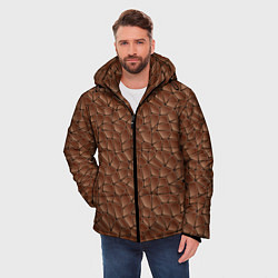 Куртка зимняя мужская Шоколадная Текстура, цвет: 3D-черный — фото 2