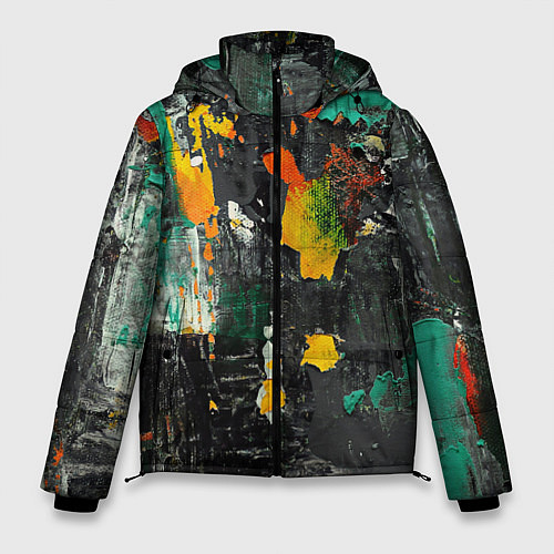 Мужская зимняя куртка Пятна краски / 3D-Светло-серый – фото 1