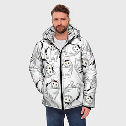Куртка зимняя мужская КОТИКИ МЕМ МЯУ, цвет: 3D-черный — фото 2