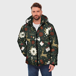 Куртка зимняя мужская Олени Новый Год, цвет: 3D-черный — фото 2