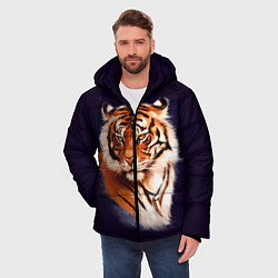 Куртка зимняя мужская Грозный Тигр Символ 2022 Года Tiger Beast, цвет: 3D-черный — фото 2