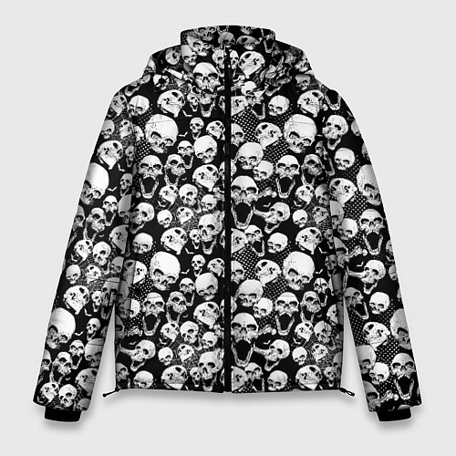 Мужская зимняя куртка Screaming skulls & web / 3D-Светло-серый – фото 1