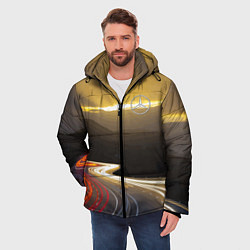 Куртка зимняя мужская Ночная трасса, Мерседес, цвет: 3D-светло-серый — фото 2