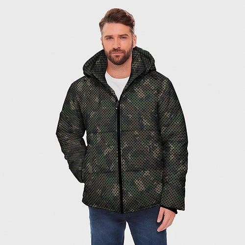 Мужская зимняя куртка Камуфляж: лесной / 3D-Светло-серый – фото 3