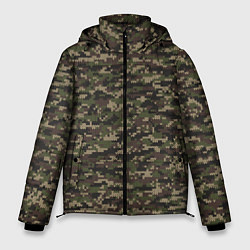 Куртка зимняя мужская Камуфляж Вязаный лесной, цвет: 3D-светло-серый