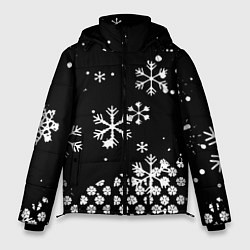 Куртка зимняя мужская Чёрный клевер снежинки, цвет: 3D-красный