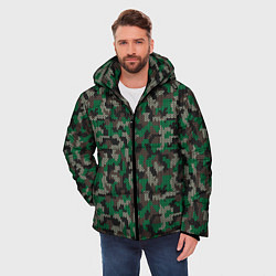 Куртка зимняя мужская Зелёный Вязаный Камуфляж, цвет: 3D-черный — фото 2