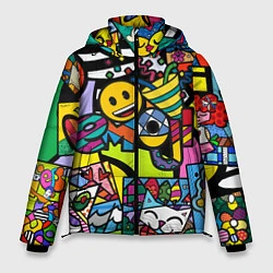 Куртка зимняя мужская Romero Britto - emoji, цвет: 3D-черный