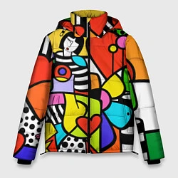 Куртка зимняя мужская Romero Britto - valentines day, цвет: 3D-черный