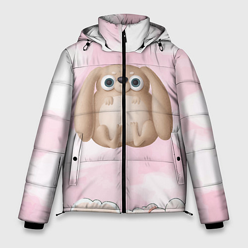 Мужская зимняя куртка Большой забавный заяц / 3D-Светло-серый – фото 1