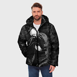 Куртка зимняя мужская Токийский Гуль Канеки Кен ЧБ, цвет: 3D-черный — фото 2