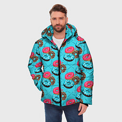 Куртка зимняя мужская Яркие пончики, цвет: 3D-черный — фото 2