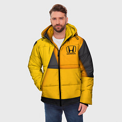 Куртка зимняя мужская Honda - Yellow, цвет: 3D-черный — фото 2