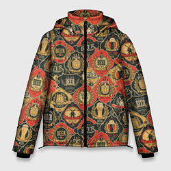 Куртка зимняя мужская Пивные Этикетки, цвет: 3D-светло-серый