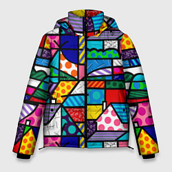 Куртка зимняя мужская Ромеро Бритто красочный узор, цвет: 3D-черный