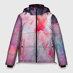Куртка зимняя мужская Абстрактный яркий космос, цвет: 3D-светло-серый