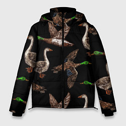 Куртка зимняя мужская Утки паттерн, цвет: 3D-светло-серый