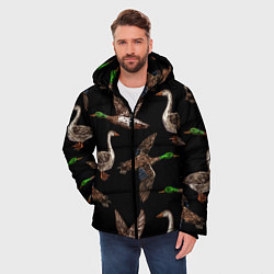 Куртка зимняя мужская Утки паттерн, цвет: 3D-красный — фото 2