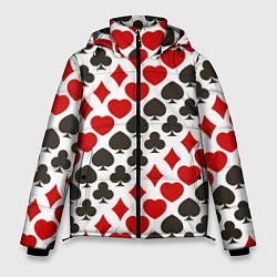 Куртка зимняя мужская Карточные Масти Card Suits, цвет: 3D-черный