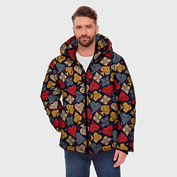 Куртка зимняя мужская Карточные Масти Cards, цвет: 3D-черный — фото 2