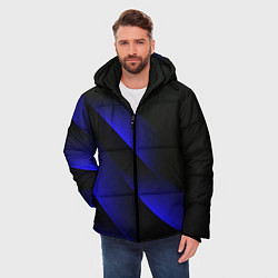 Куртка зимняя мужская Blue Fade 3D Синий градиент, цвет: 3D-черный — фото 2