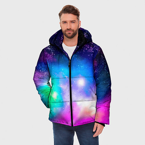 Мужская зимняя куртка Colorful Space Космос / 3D-Красный – фото 3