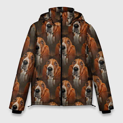 Мужская зимняя куртка Dog patternt / 3D-Светло-серый – фото 1