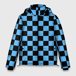 Куртка зимняя мужская Шахматная доска Синяя, цвет: 3D-светло-серый