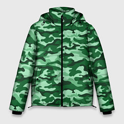 Куртка зимняя мужская Зеленый монохромный камуфляж, цвет: 3D-красный