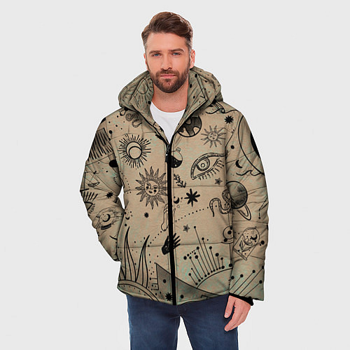 Мужская зимняя куртка Эзотерика / 3D-Светло-серый – фото 3