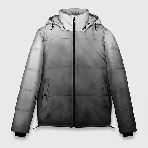 Мужская зимняя куртка Темный лес - туман / 3D-Светло-серый – фото 1