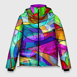 Куртка зимняя мужская Геометрический паттерн Абстракция, цвет: 3D-красный
