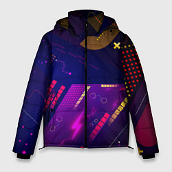Куртка зимняя мужская Cyber neon pattern Vanguard, цвет: 3D-светло-серый