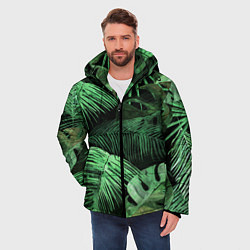 Куртка зимняя мужская Цветы Тропические, цвет: 3D-черный — фото 2