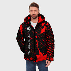 Куртка зимняя мужская TESV: SKYRIM - Краска Вертикально, цвет: 3D-черный — фото 2