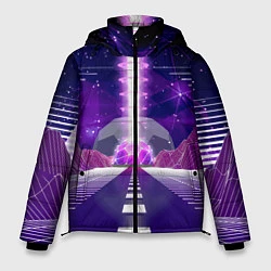 Куртка зимняя мужская Vaporwave Neon Space, цвет: 3D-светло-серый