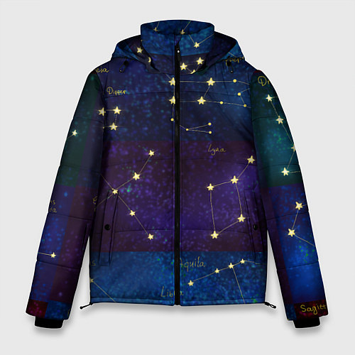 Мужская зимняя куртка Самые известные созвездия Северного полушария лето / 3D-Светло-серый – фото 1