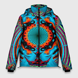 Куртка зимняя мужская АБСТРАКТНЫЙ УЗОР ИЛЛЮЗИЯ, цвет: 3D-светло-серый