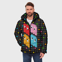 Куртка зимняя мужская Pac-man пиксели, цвет: 3D-черный — фото 2